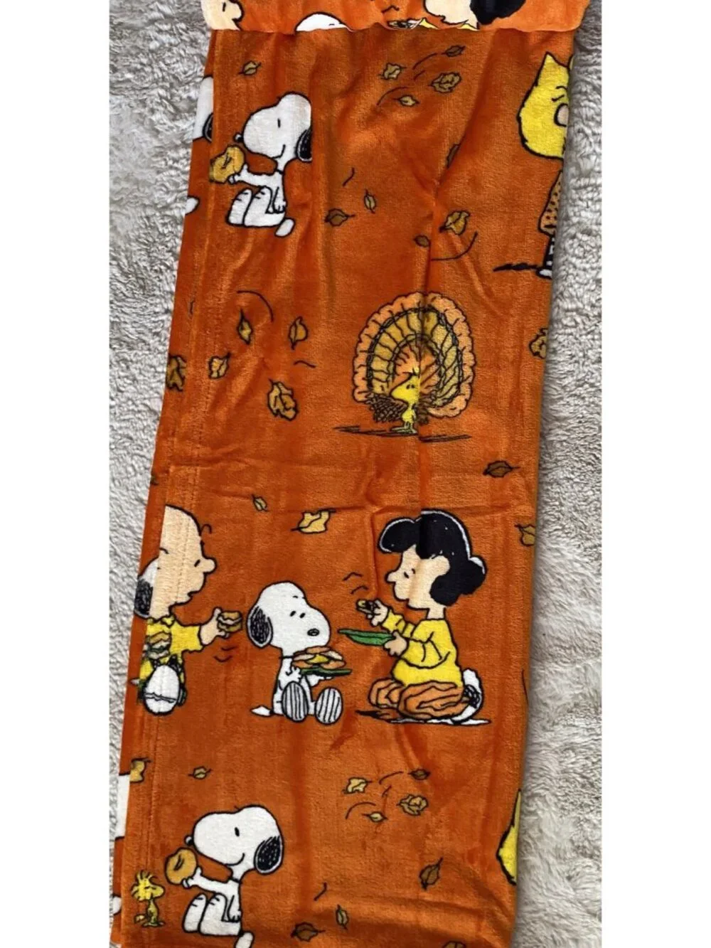 Peanuts Snoopy Charlie Brown Fall Thanksgiving Throw Blanket 50” X 70” NEW